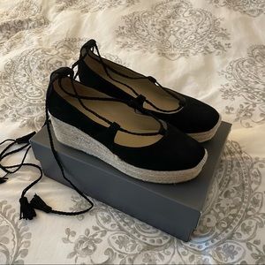 Ann Taylor Elsa suede espadrille wedges